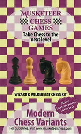 Musketeer Chess Variant Kit - Wizard & Wildebeest - Black & Natural