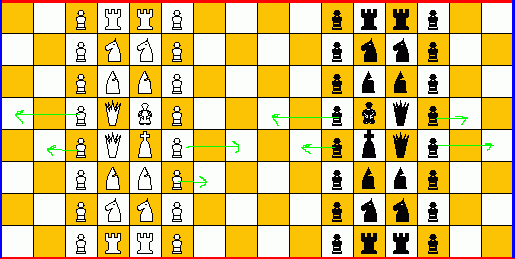 Torus Chess opening setup and the direction of the pawns